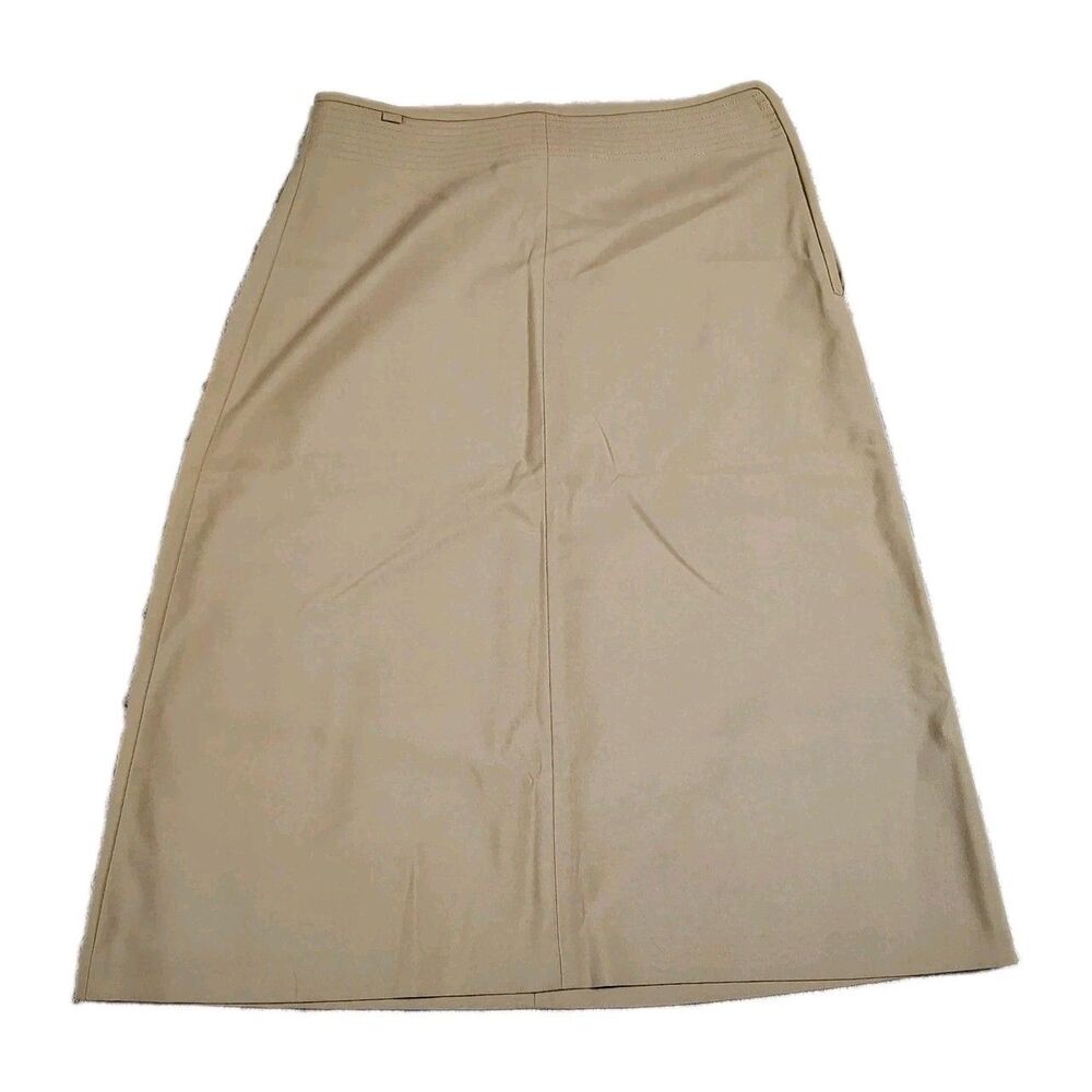 Coach 100% Wool Skirt Straight Camel Tan Size 0 Office Workers Quiet Luxury - Picture 2 of 8